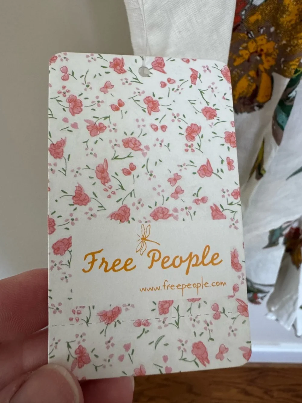 Free People White Floral Ruffled Linen-Blend dress - Picture 4 of 4